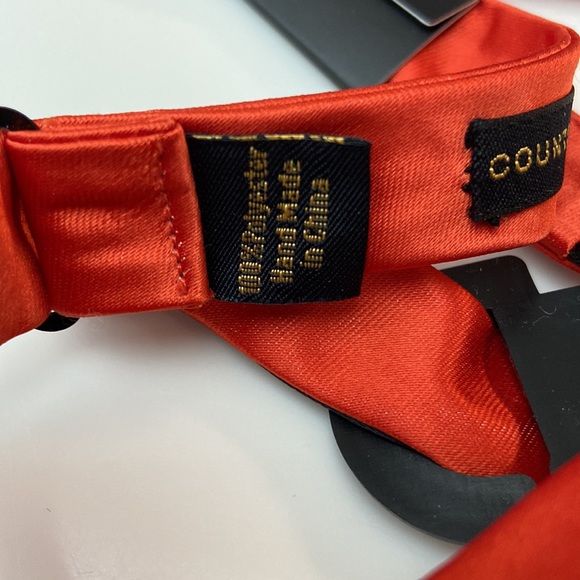 NWT Countess Mara bow tie dark orange satin adjustable - Picture 5 of 5